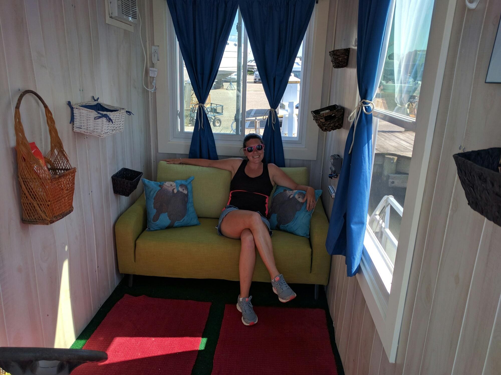 Inside the tiny houseboat